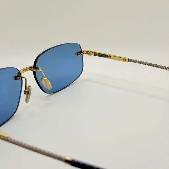 FRED FG40049U 30V Shiny Gold/Blue Sunglasses 60-14-145 NEW (Replacement Box) - Picture 16 of 16